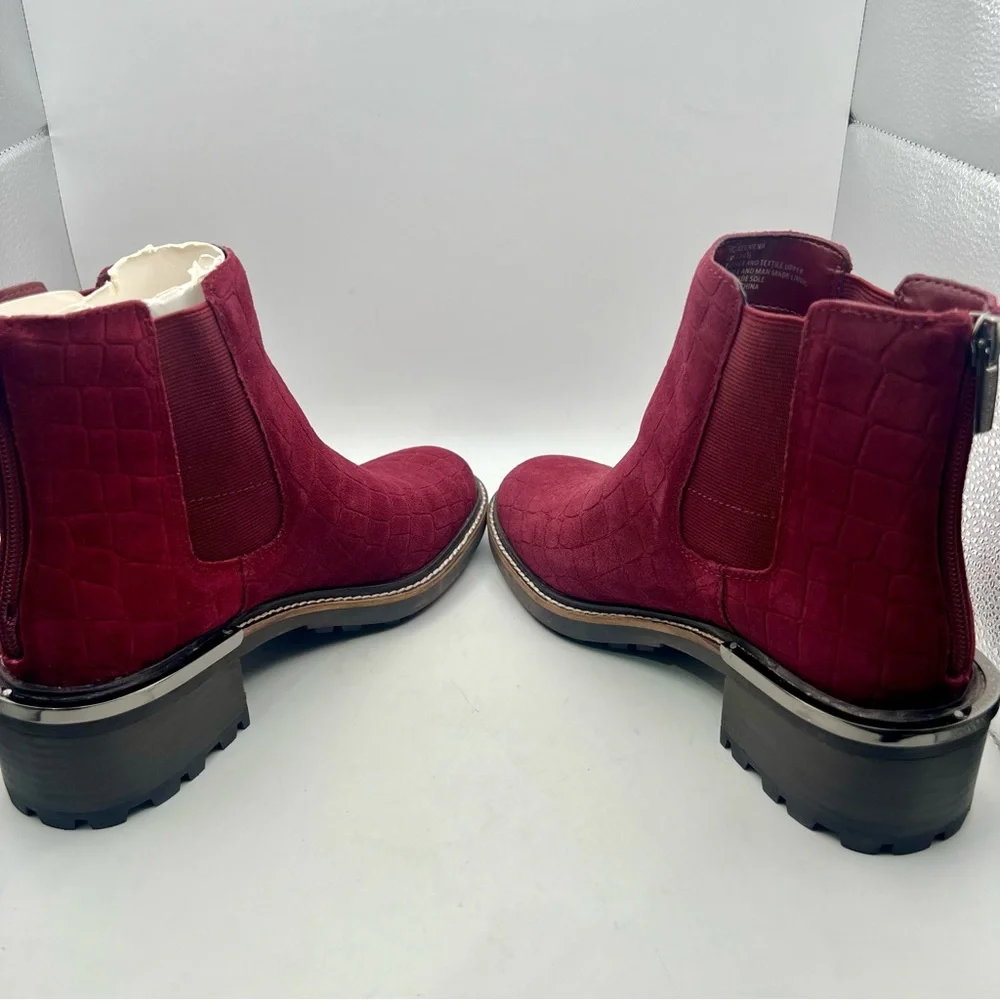 Vince Camuto Kelivena Sz 8 W WIDE EU 38.5 Women's Suede Chelsea Boot Fired Brick - Picture 6 of 9